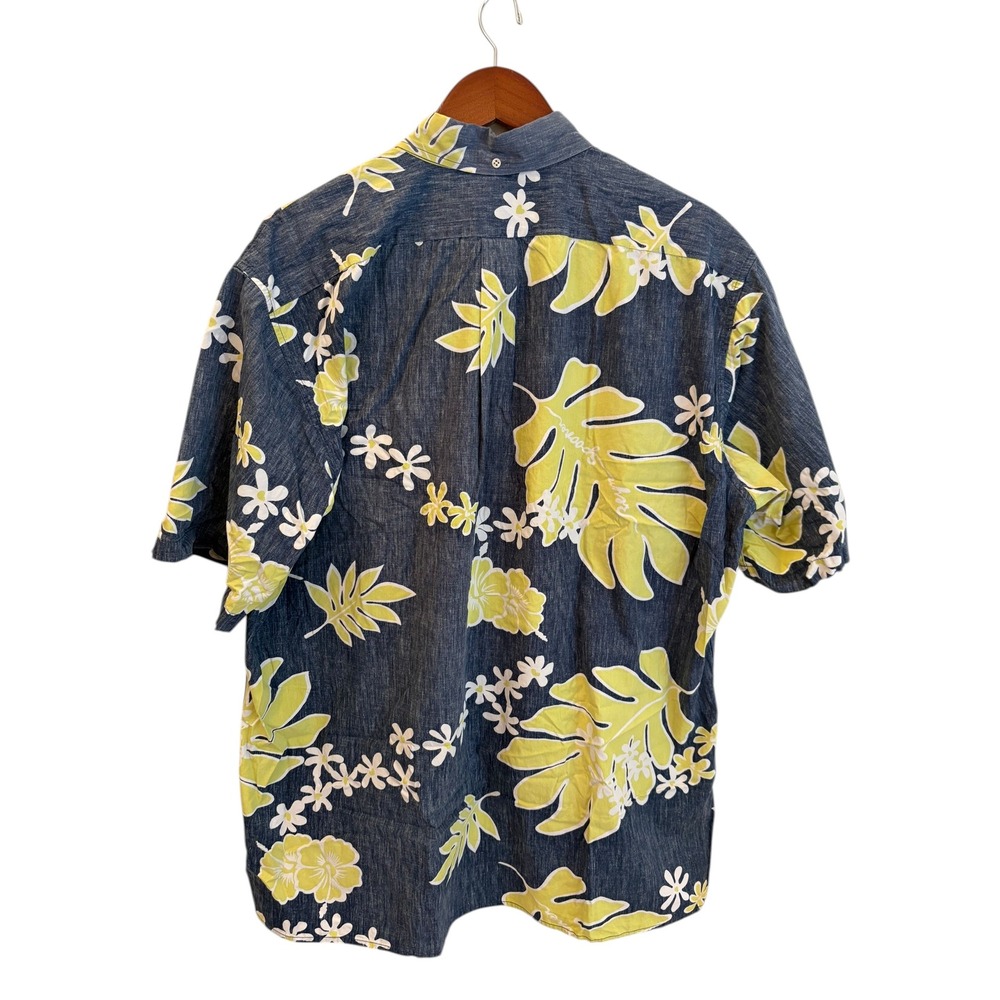 Reyn Spooner Old School Reyn's Monstera Pullover 1/4 Button Aloha Shirt - XXL - Picture 4 of 9